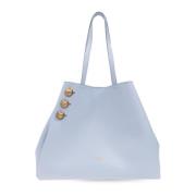 Balmain Emblem shopper väska Blue, Dam