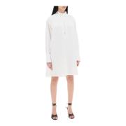 Salvatore Ferragamo Linneblandad Tunika Klänning White, Dam