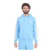 Adidas Originals Blå 3 Ränder Hoodie Tröja Blue, Herr