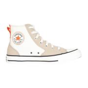 Converse Beige Hi Top Canvas Sneakers Multicolor, Dam