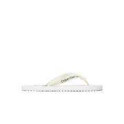 Calvin Klein Print Monogram Platta Skor - Blancs White, Herr