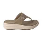 Clarks Grå Strass Kil Sandal för Kvinnor Gray, Dam