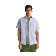 Gant Short Sleeve Shirts Blue, Herr