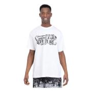 Versace Jeans Couture Grafiskt Tryck Vit T-shirt White, Herr