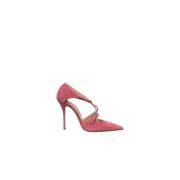 Casadei Puderrosa Mocka Strappy Klackar Pink, Dam