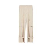 Max Mara Weekend Elegant Beige Cargo Byxor Beige, Dam