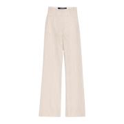 Jacquemus Beige Wide Leg Linen Pants Beige, Dam