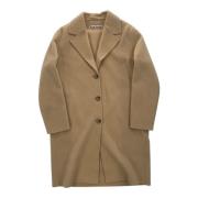 Acne Studios Beige Dubbelknäppt Kappa Beige, Dam