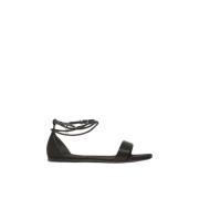 Max Mara Eleganta Platta Sandaler för Sommarstil Black, Dam