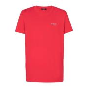 Balmain Flockad T-shirt Red, Herr