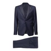 Tagliatore Single Breasted Suits Blue, Herr