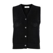 Dunst Sleeveless Knitwear Black, Dam