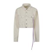 Icon Denim Denim Jackets Beige, Dam