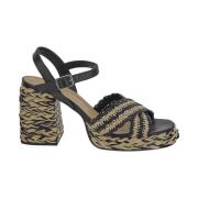 Castañer Raffia Espadrillosko Black, Dam