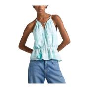 Pepe Jeans Sleeveless Tops Blue, Dam