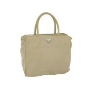 Prada Vintage Pre-owned Nylon handvskor Beige, Dam