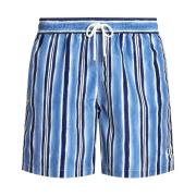 Ralph Lauren Salttvättade Randiga Badshorts Multicolor, Herr