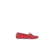 Carolina Herrera Röda Insignia Läder Loafers Red, Dam