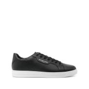 Michael Kors Svarta lädersneakers mandel tå Black, Herr