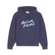 Maison Kitsuné Oversized hoodie med ikonisk logotyp Blue, Herr