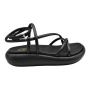 ASH Svarta platta sandaler Black, Dam