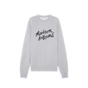 Maison Kitsuné Långärmad bomullssweatshirt Gray, Herr