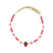 Shourouk Kristall Jordgubbs Halsband - Röd Red, Dam