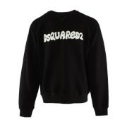 Dsquared2 Cool Fit Crewneck Svart Bomullströja Black, Herr