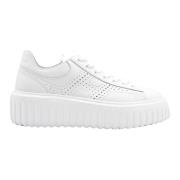 Hogan Vita Läder H-Stripes Platta Skor White, Dam