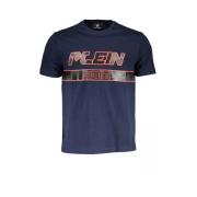 Plein Sport Blå Bomull T-Shirt, Kort Ärm, Crew Neck, Tryck, Logo Blue,...