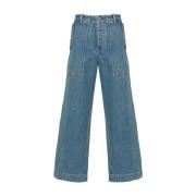 Maison Kitsuné Wide Jeans Blue, Herr