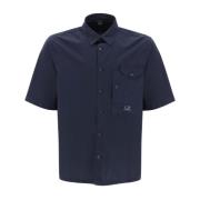 C.p. Company Short Sleeve Shirts Blue, Herr