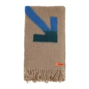 Off White Kontrast Jacquard Mohair Ullfilt Multicolor, Unisex