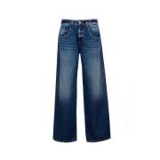 Icon Denim Wide Jeans Blue, Dam