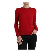 Dolce & Gabbana Round-neck Knitwear Red, Dam