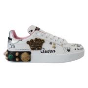 Dolce & Gabbana Kunglig Krona Läder Sneakers Multicolor, Dam