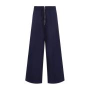 Dries Van Noten Wide Trousers Blue, Herr