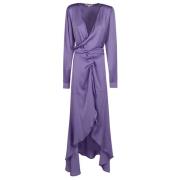 Silk95Five Lila Sidenklänning Purple, Dam