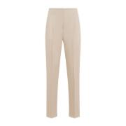 Max Mara Empoli Bomull Twill Byxor Beige, Dam