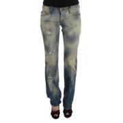 Roberto Cavalli Eleganta Slim Bootcut Blå Jeans Blue, Dam