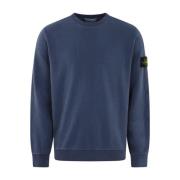 Stone Island Blå Logo-Patch Tröja Blue, Herr