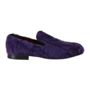 Dolce & Gabbana Lyxig Lila Fårskinn Loafers Purple, Dam