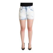 Dolce & Gabbana Elegant Vit Denim Shorts Beige, Dam