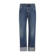 Alexander McQueen Cropped Jeans Blue, Herr