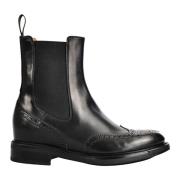 Santoni Italienska läder ankelstövlar Beatles stil Black, Dam