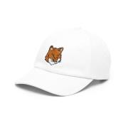 Maison Kitsuné Vit Stor Fox Head Bomullshatt White, Unisex