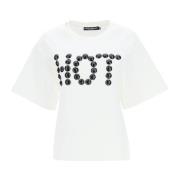 Dolce & Gabbana Vit Stud Detalj T-shirt Ss23 White, Dam