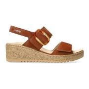 Mephisto Flat Sandals Brown, Dam