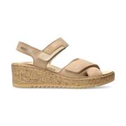 Mephisto Flat Sandals Beige, Dam