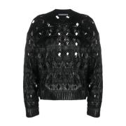 Alberta Ferretti Round-neck Knitwear Black, Dam